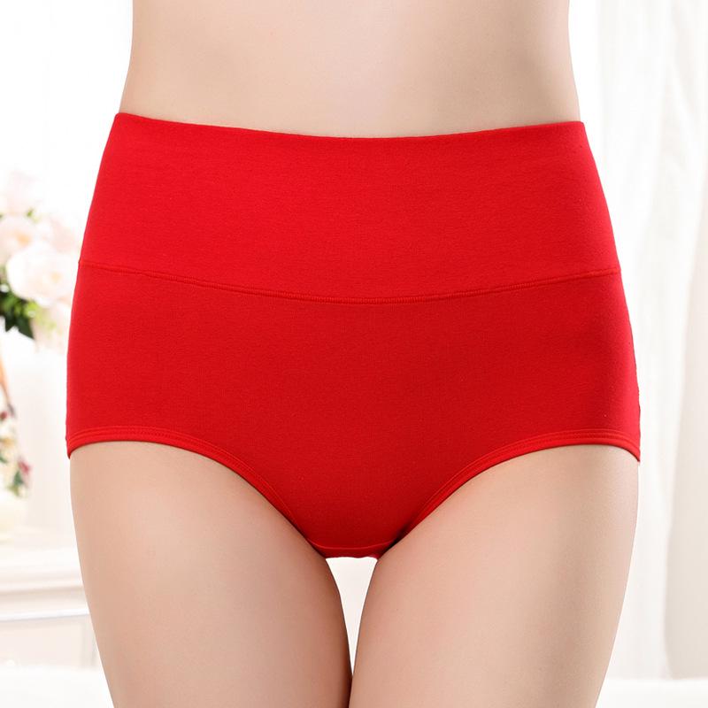 Plus Size High Waist Postpartum Abdomen Control Cotton Panties for Women