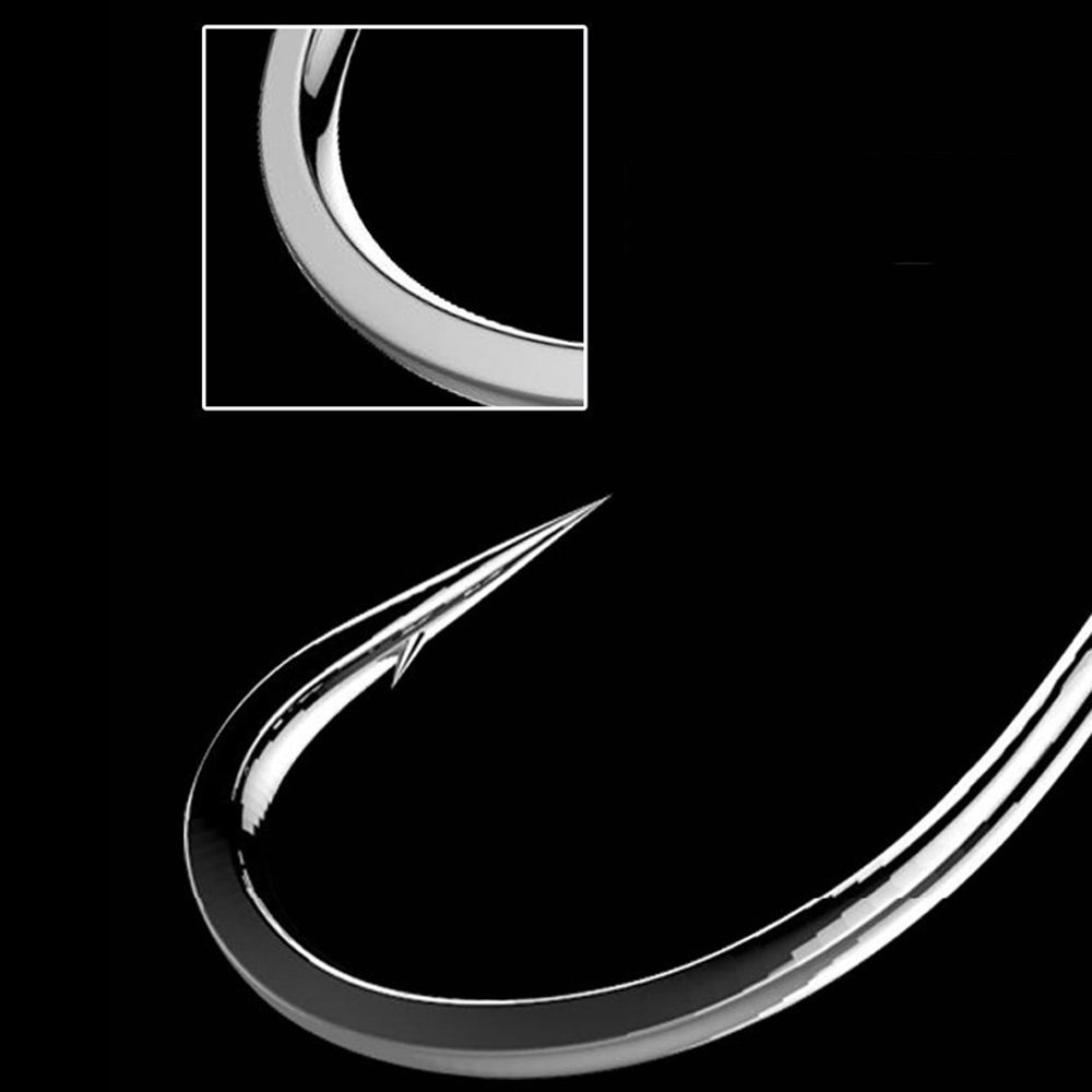 Углеродистая сталь, сплющенные, заостренные рыболовные крючки, рыболовные крючки со смещением, колючие рыболовные крючки, большой длинный хвостовик