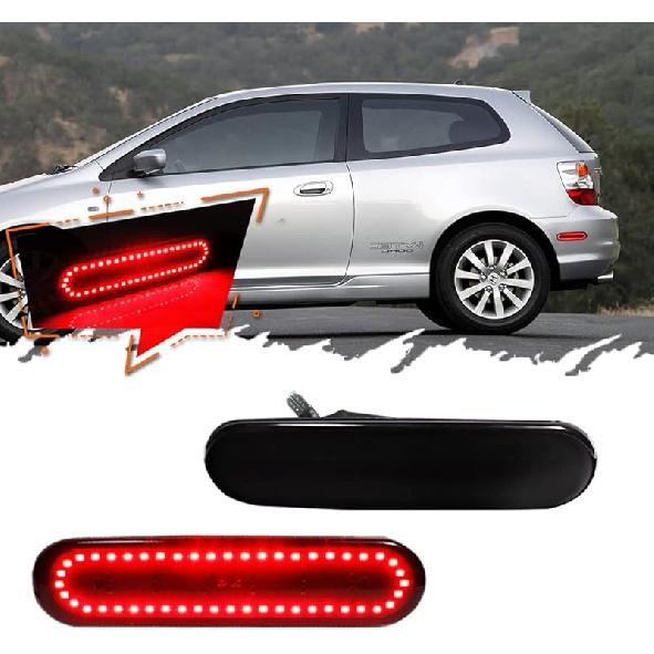 Для Honda Civic Si EP3 3DR 2002 2003 2004 2005 Боковые габаритные огни бампера Передние янтарные Задние красные Светодиодные лампы Дымчатое стекло 33801S5TA01 4 шт.