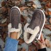 2024 New Winter Foreign Trade Women's Cotton Shoes Large Size Plush Thickened Burr Warm Flat Cotton Shoes