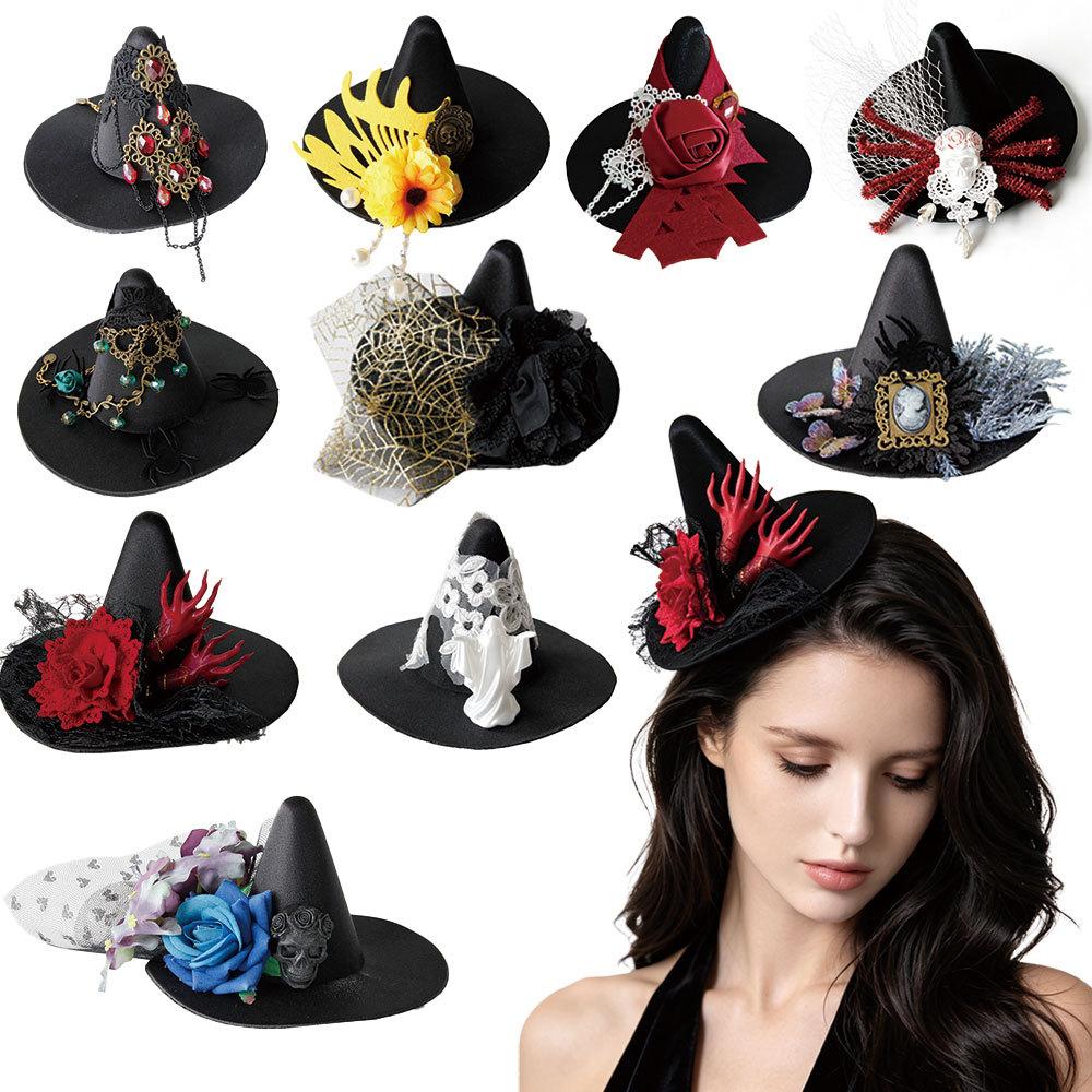 Halloween new wizard hat witch hat top hat hair accessories goth little hat ball headdress collection