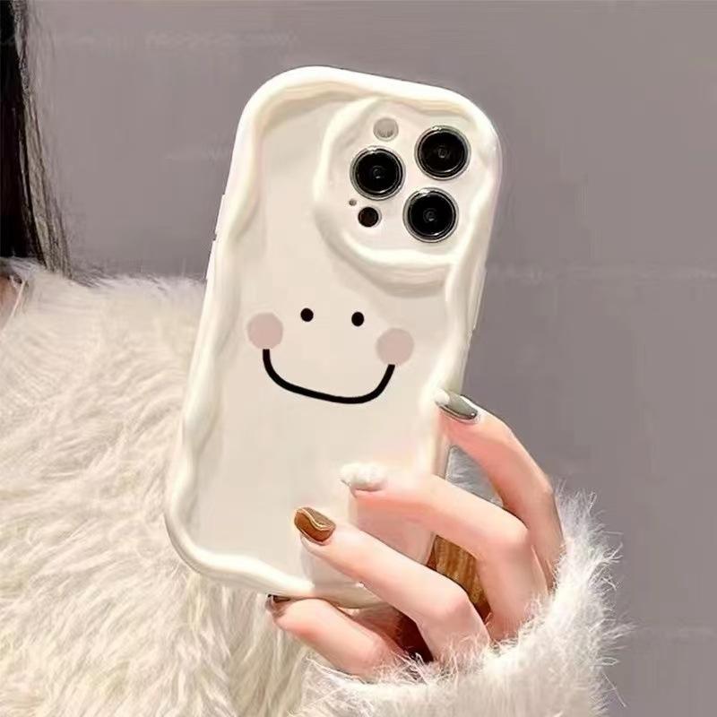 Розовый смайлик для чехла на телефон iPhone 15 Pro Max Apple 16 противоударный 14 Pro простой 13/12 девушка