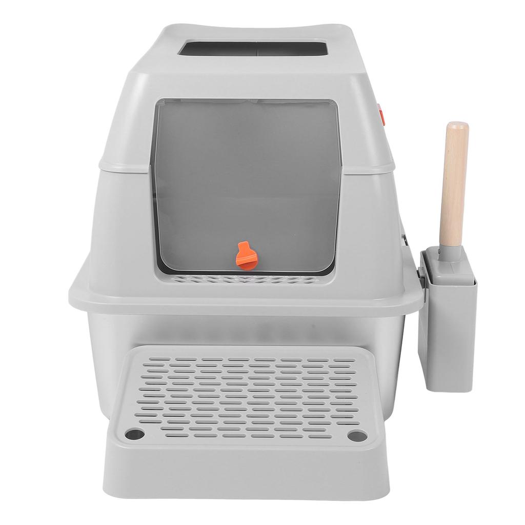 Stainless Steel Cat Litter Box Detachable Easy To Clean Large Enclosed Kitty Litter Box with Litter