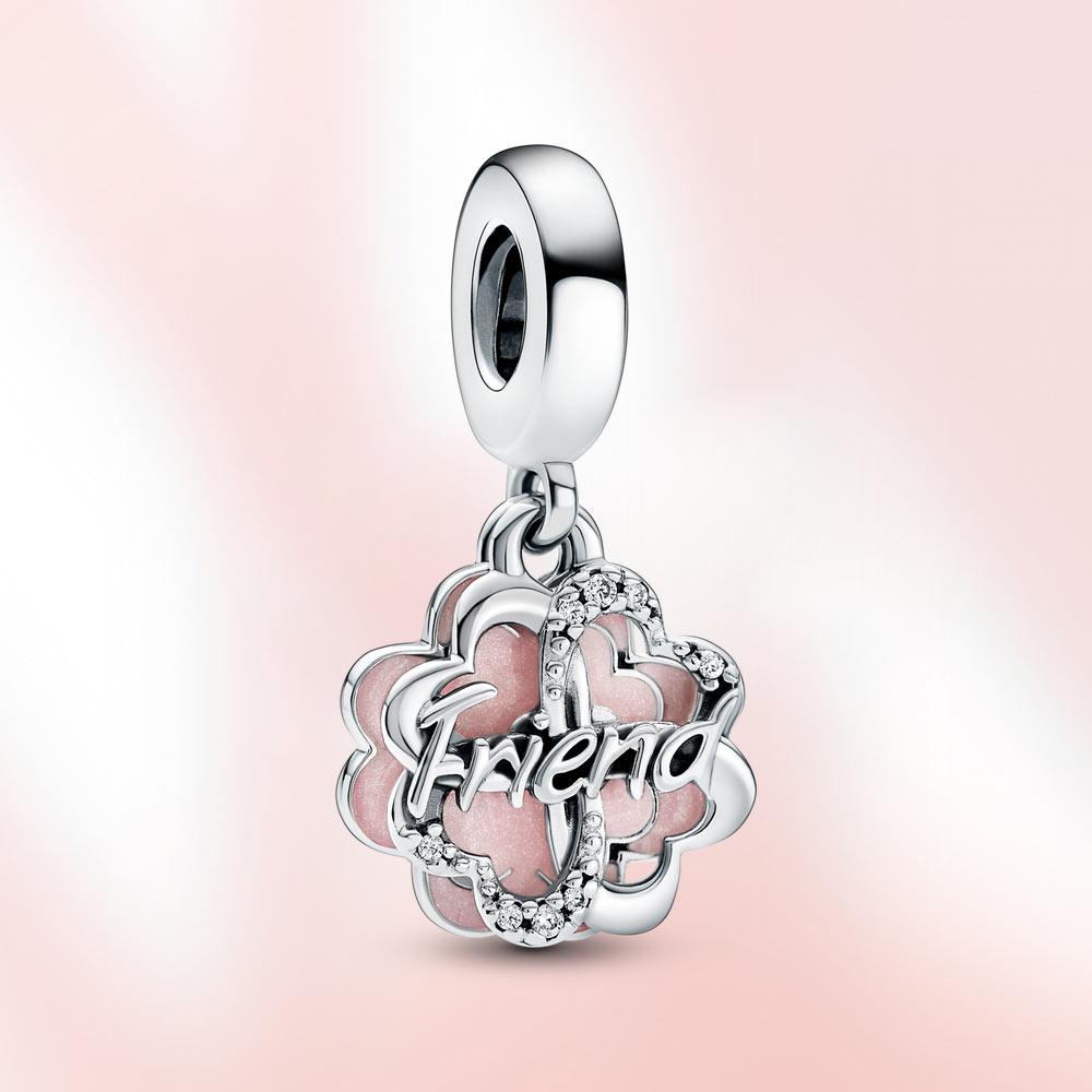 Новый шарм S925 из стерлингового серебра с сердцем из бисера, подвеска для мамы, подходит для оригинального браслета, женские модные украшения, подарок для любви