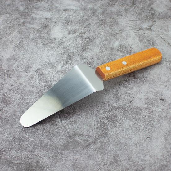 Лопатка для торта с деревянной ручкой, треугольная лопатка из нержавеющей стали, прочная, удобная ручка, лопатка для сыра, пиццы для дома