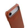 MELKCO For iPhone Air Case Compatible with MagSafe Waxy Genuine Cow Leather PC Phone Back Cover