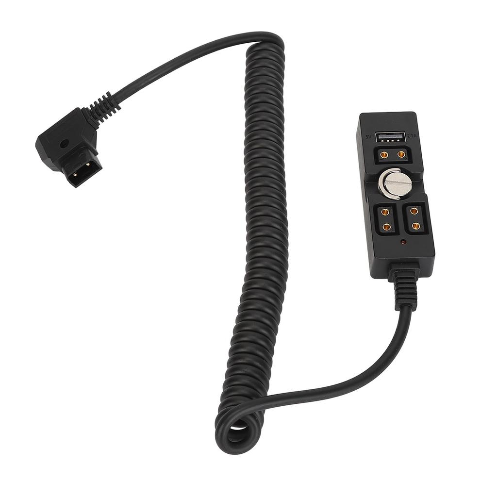D Tap Male to 3 Port Female Splitter with 5V USB Indicator 1 4in Hand Screw Power Cable Connector for ARRI RED V Mount