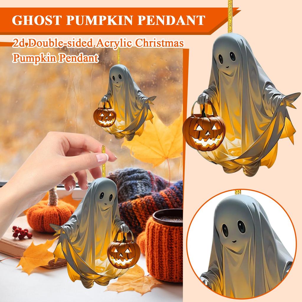 2D Двусторонний акриловый рождественский кулон в виде тыквы