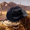 Cowboy Hat Cowgirl Adjustable Chin Strap Fashion Durable Pu Leather Hats Jazz Caps