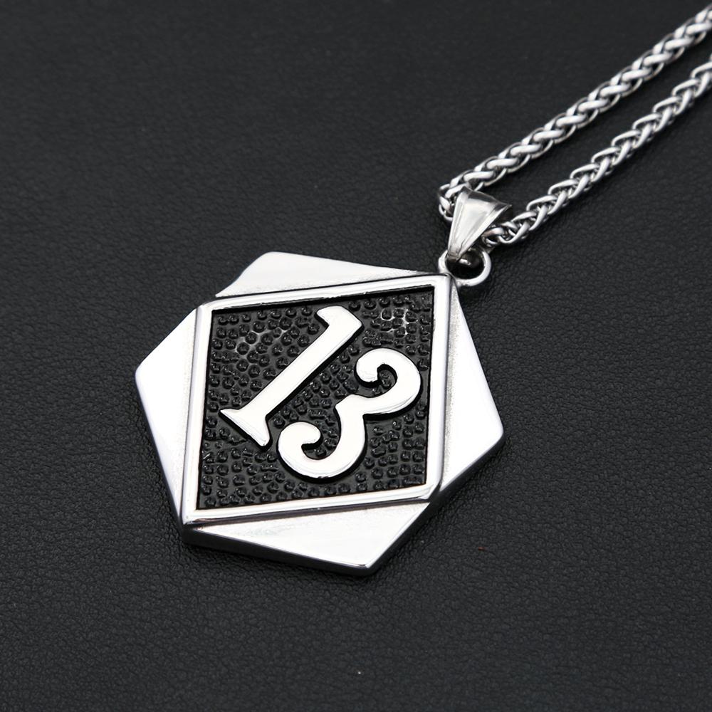 Панк Винтаж Подвески с Счастливым Числом Ожерелья Для Мужчин Женщин 316L Нержавеющая Сталь Рок Хип Хоп Ювелирные Изделия Подарки Дропшиппинг