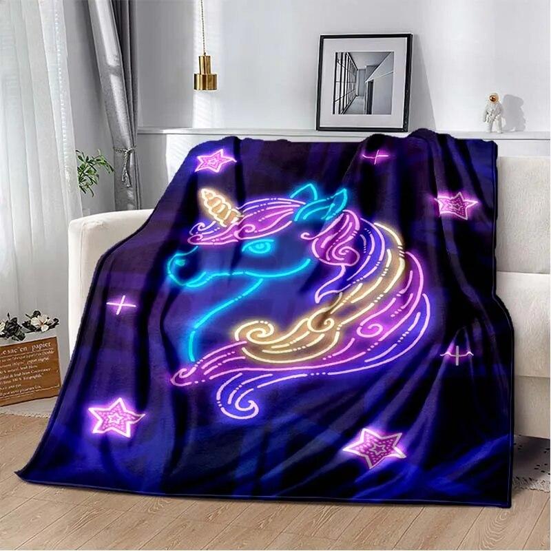 Милое розовое одеяло с единорогом, одеяло для дивана, украшение для спальни, гостиной, одеяло для кровати, одеяло для пикника, одеяло