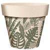 [A2163] - Beige Green 'Tropical' Bamboo Planter - 22x21 Cm