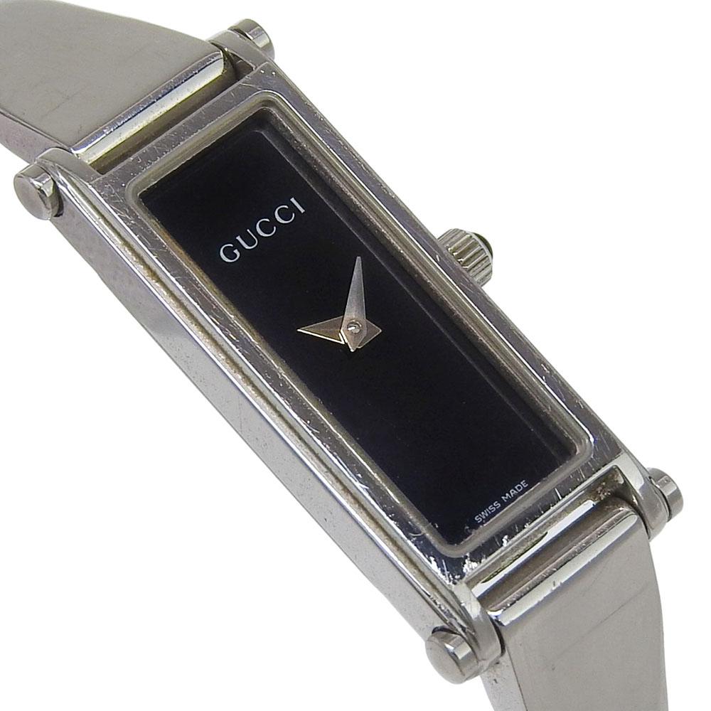 GUCCI Watches 1500L blackDial Stainless Steel Quartz Analog display Women Used