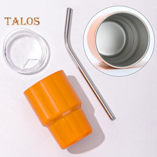 Мини-стакан с трубочкой и крышкой, термокружка из нержавеющей стали на 3 унции, герметичный изолированный стакан для коктейлей с виски