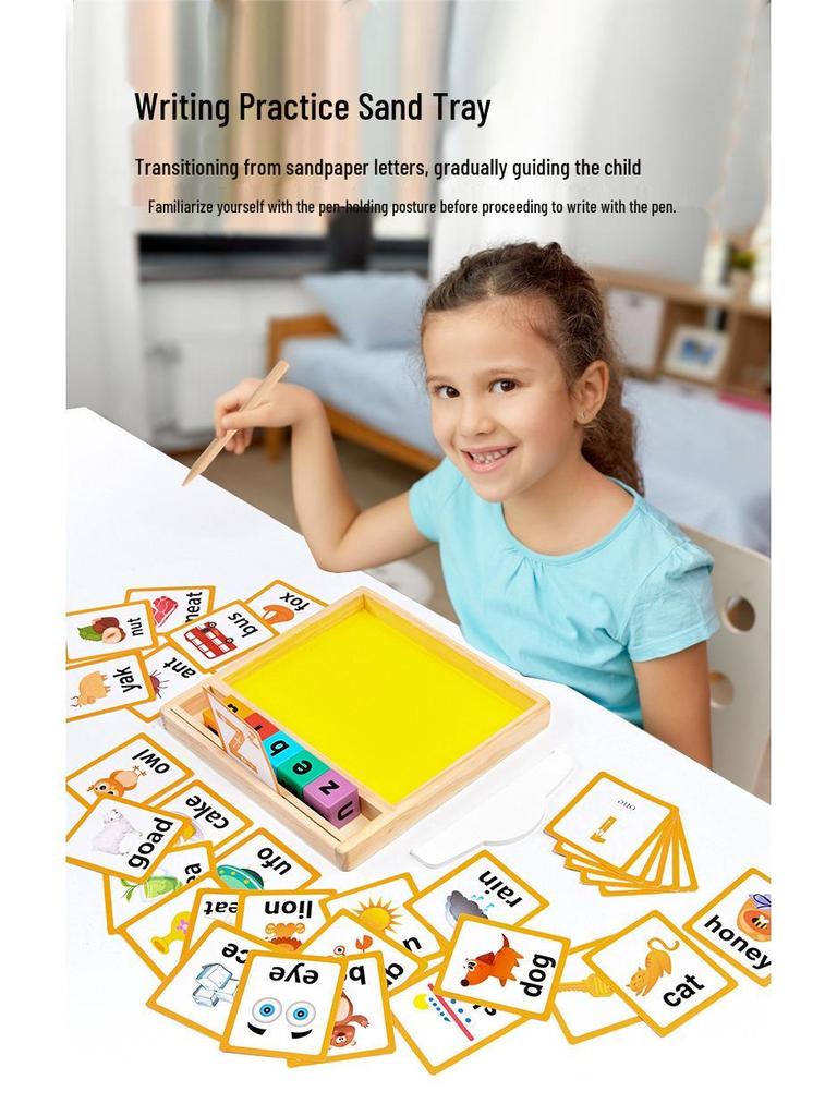 Монтессори Наждачные буквы и цифры Деревянные развивающие игрушки