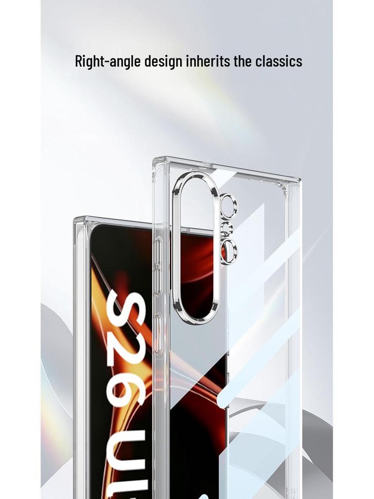 Прозрачный ТПУ чехол Samsung S26 Ultra с подушкой безопасности и большим вырезом для камеры