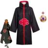 Naruto Akatsuki Tobi Cosplay Full Set: Obito Uchiha Costume with Coat, Mask, Shoes & Jade Ring – Perfect for Cosplay Events