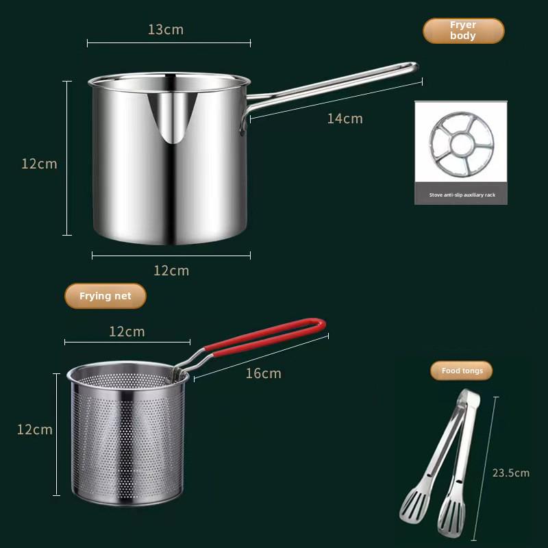 Мини-сковорода из нержавеющей стали 304 с многофункциональным фильтром для экономии масла для жареных продуктов