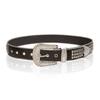Women Punk Rhinestone Belt Wide 3.8cm Crocodile Texture Waist Belt Silver Buckle Square Studded Edge Beaded Decorative Belt for Jeans Pants