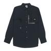 Originals Trefoil Front Button Drawstring Long Sleeve Shirt Men Tops Black H58071