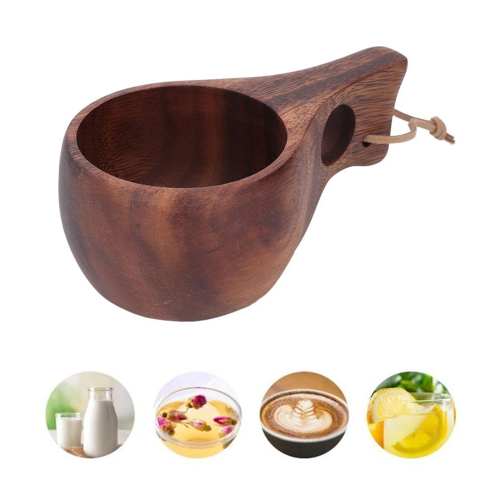 Wood Grain Wood Camp Mug Portable Wood Mug Camping Use Wood Drinking Cup Cool Drinking