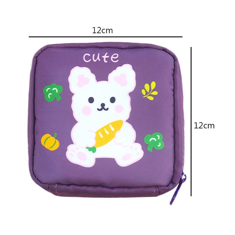 Women Portable Sanitary Napkin Tampon Storage Bag Cotton Travel Makeup Storage Bag Literary Zipper Coin Purse Sundries Storage#w