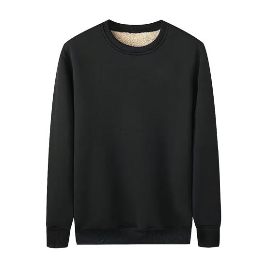 Мужской свитшот на флисовой подкладке, с длинным рукавом, круглым вырезом, утолщенный пуловер, теплый, осенне-зимний, повседневный свитшот для улицы, работы, ежедневных дел