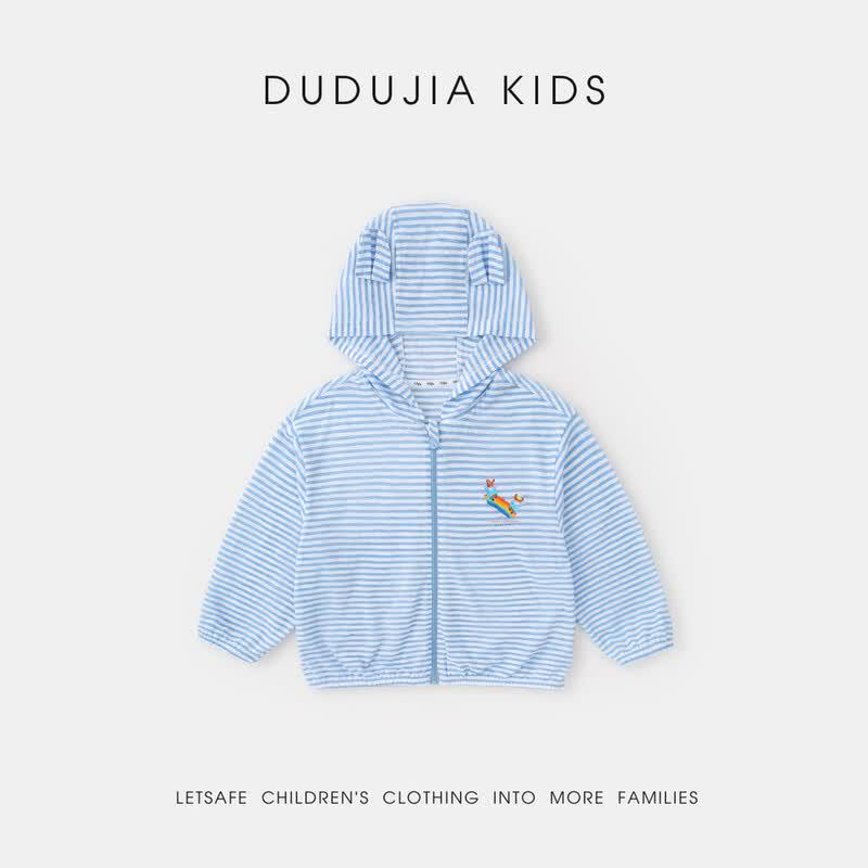 Kids' Striped Hooded Sun Protection Cardigan