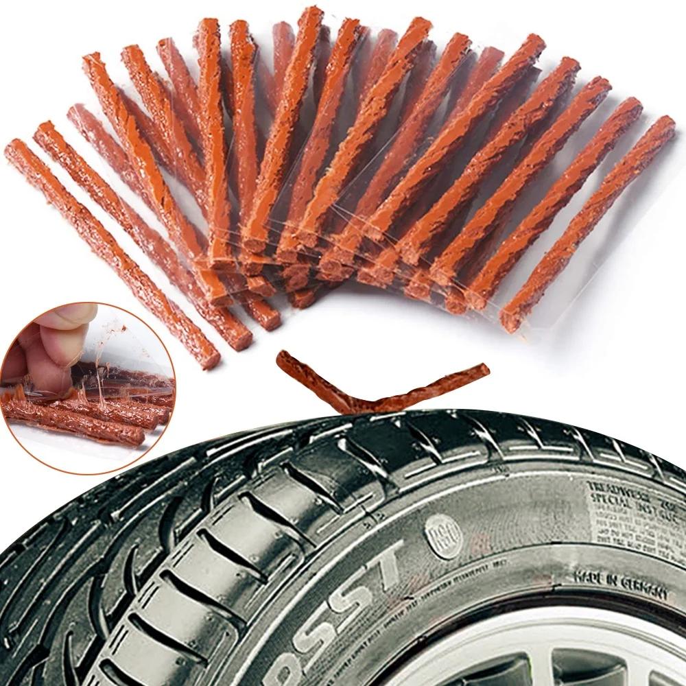 100pcs Tubeless Tire Repair Strips Car Motorcycle Bike Tyre Puncture Repairing Plug Seal Tools Rubber Strip Tires Repair Tool