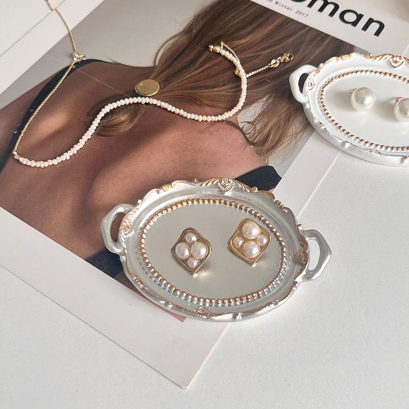 Креативные подсвечники из смолы Подставка для ювелирных изделий Серьги Ожерелья Подставка для хранения Поднос для чая Туалетный столик Декоративное блюдо