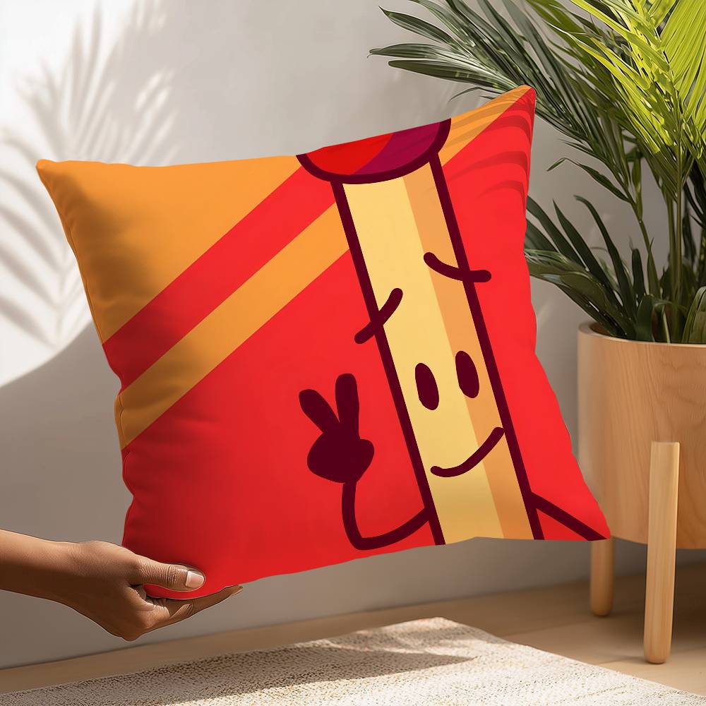 BFDI Битва за Остров Д-Мечты Наволочка Плюшевая ткань Мягкая Наволочка Двусторонняя печать Чехол для подушки Бытовые подарки