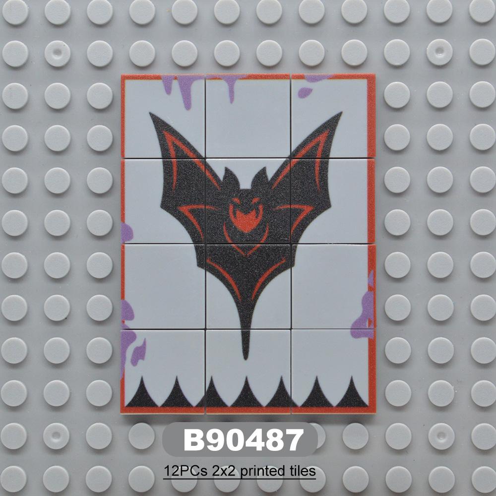 MOC Classic Castle Printed Building Block Toy Kite Shields Flag Mat European Medieval Age Castle Series for Figures