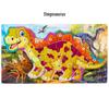 Children's 3D Wooden Dinosaur Puzzle: Number & Letter Educational Toy for Ages 3-6