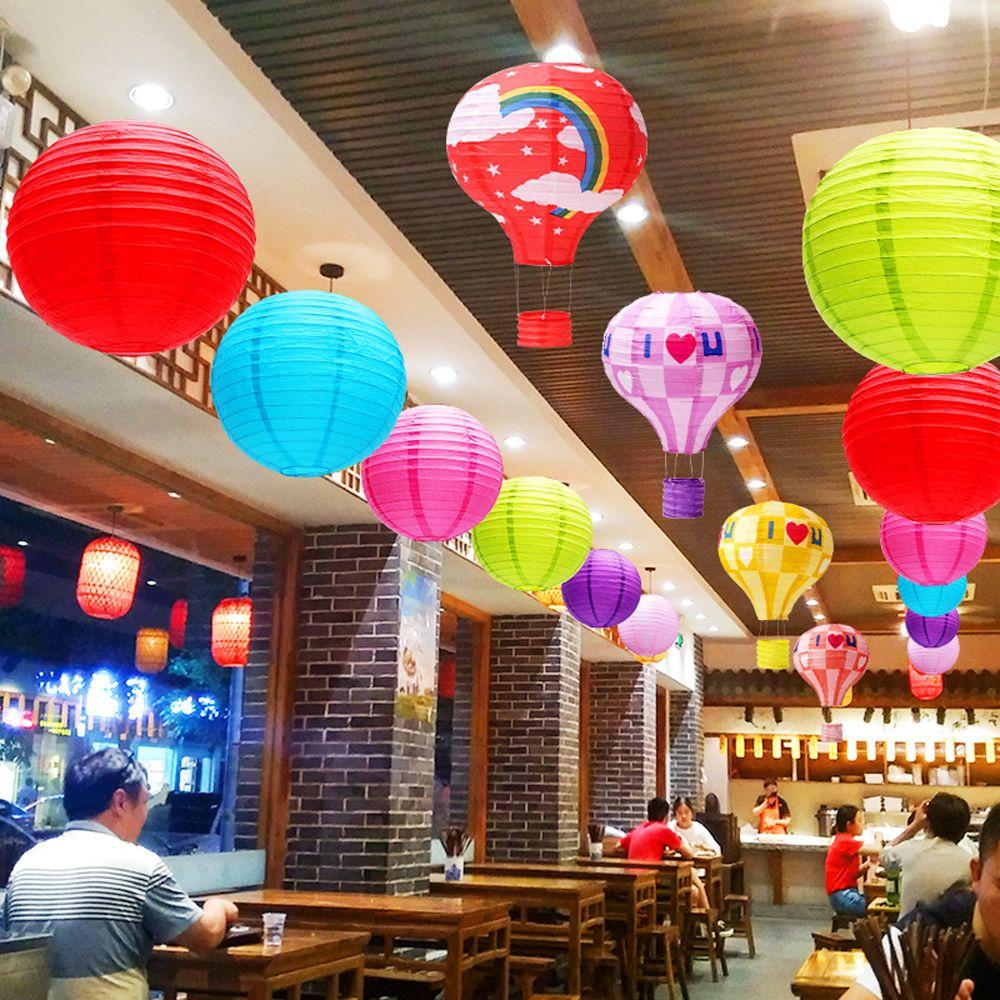 DIY Wedding Round Paper Lanterns Mid Autumn Festive Lanterns Hanging Lanterns Paper Lamp Ball