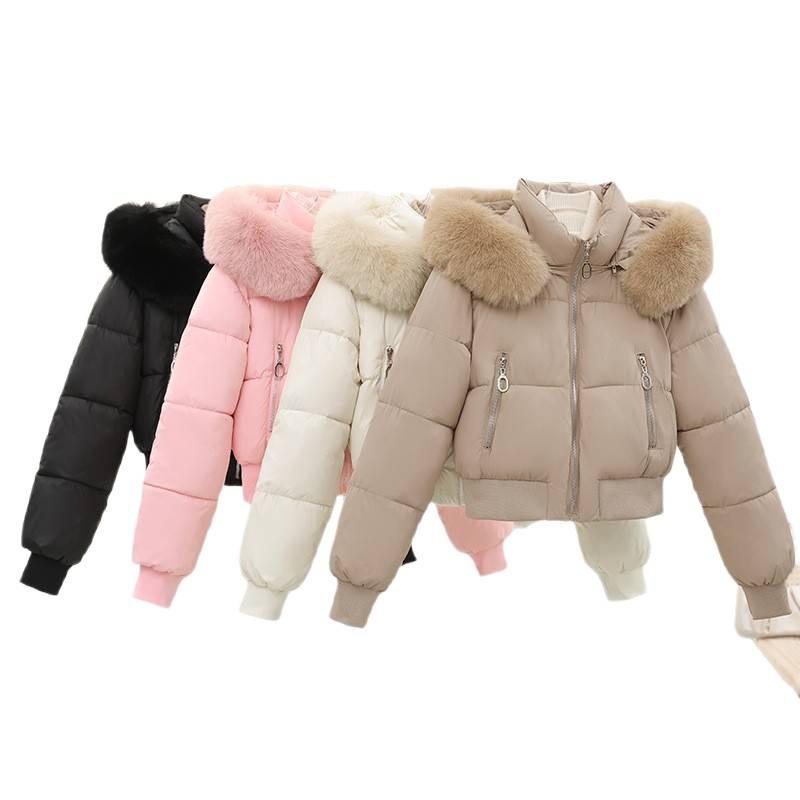 Large size British cotton-padded jacket down cotton-padded jacket women's short winter new high-waisted small cotton-padded jacket thickened jacket