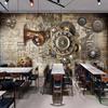 Retro Brick Wall Mural Gear Bar Restaurant Background Wall Fresco Personality Wallpaper Home Decor