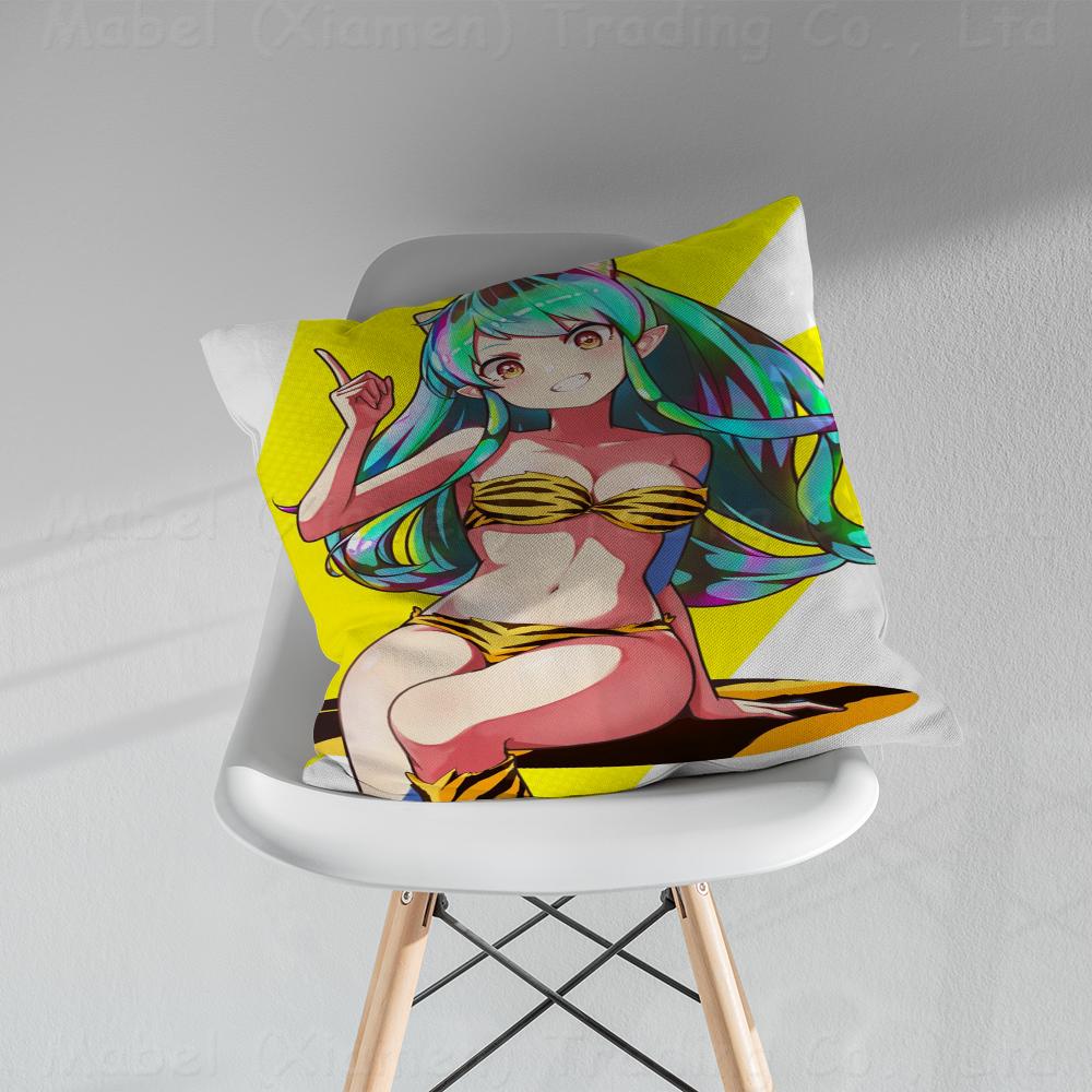 Urusei Yatsura Anime Office Cushion Pillowcase Car Cushion CoverXCM Lumbar Pillowcase Sofa Pillowcover