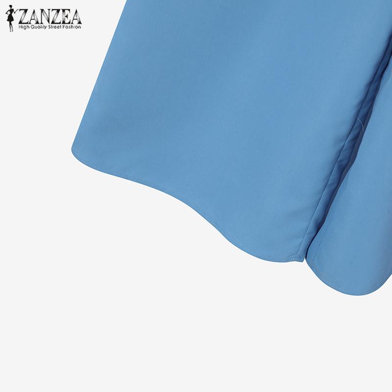 ZANZEA Женские повседневные комплекты из блузки и брюк с принтом из двух предметов