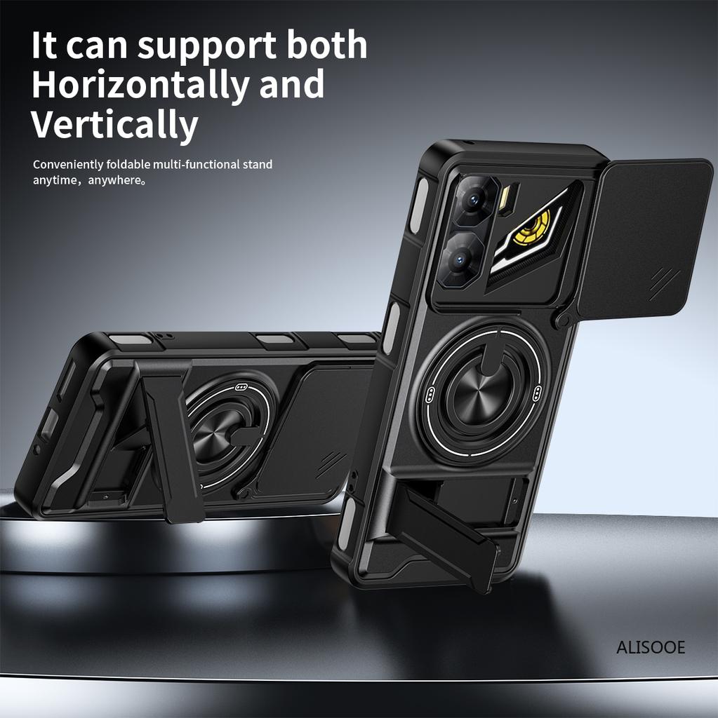 Чехол для Nubia Neo 3 5G Чехол Вращающийся Сдвижной Защита камеры Кольцо-подставка Противоударная крышка Capa Funda