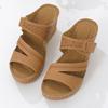 Sandals for Women Summer Metal Buckle Sandals Fashion Peep Toe Wedge Casual Thick Bottom Light Comfort Beach Slides 2024