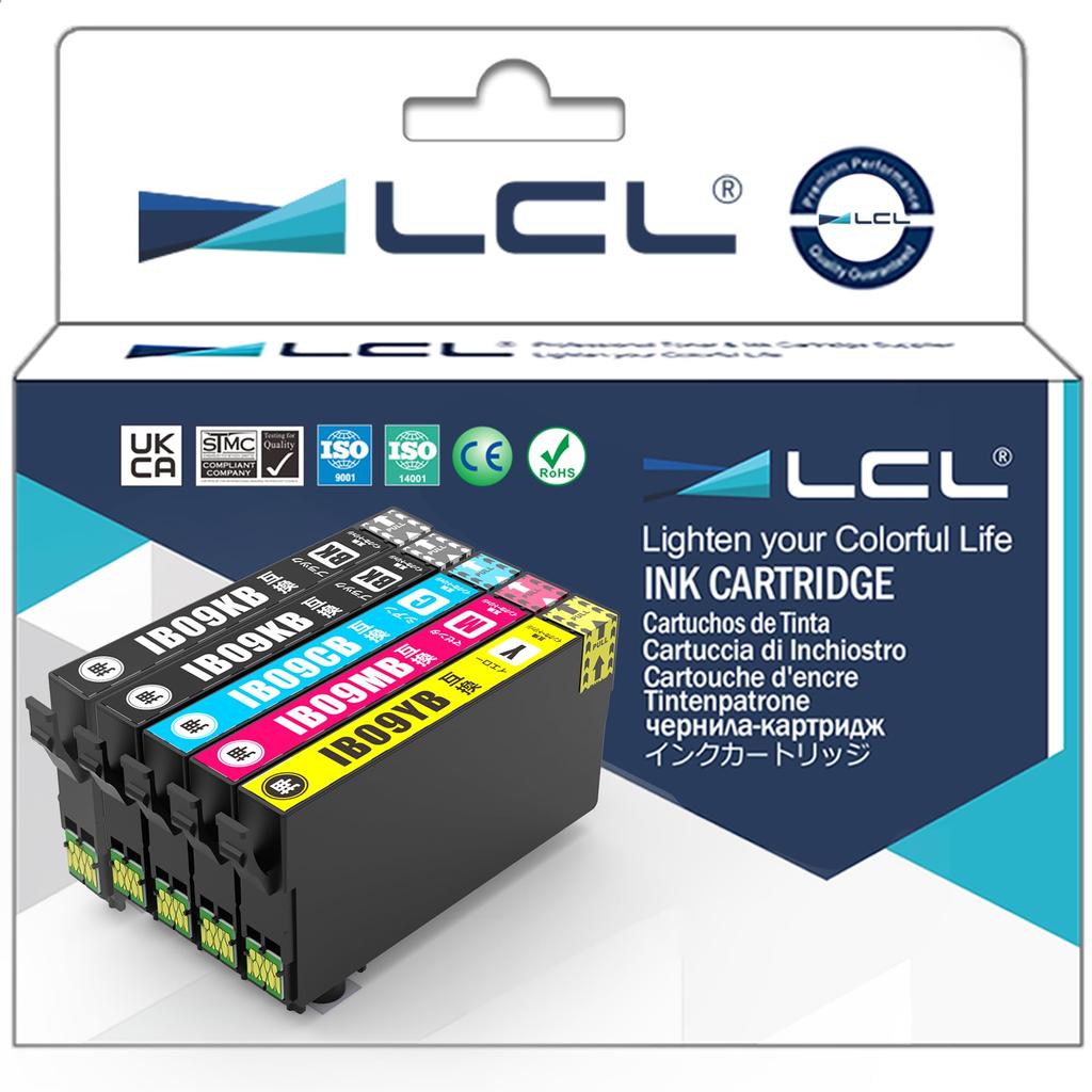 LCL for Epson IB09 Large Capacity Dye IB09CL4A IB09CL4B IB09KB IB09CB IB09MB IB09YB Packs 2 Black Cyan Magenta Compatible Ink Cartridge Compatible (5