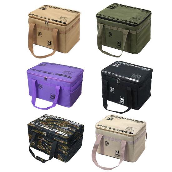 Тактическая сумка для хранения для кемпинга 42 л, органайзер-тоут с перегородками, водонепроницаемая ткань Оксфорд, складной органайзер для посуды для кемпинга, путешествий, автомобиля