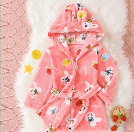Детский утолщенный халат из кораллового флиса – Фланелевый халат для мальчиков и девочек, размеры от младенческого до среднего, подходит для всех сезонов