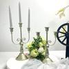 Metal Candelabra Centerpiece Simple Elegant Candlestick Holder for Wedding Thanksgiving Dining Room Living Room Decoration