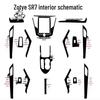 Zotye SR7 Interior Carbon Fiber Shift Console Sticker (Ages 16-17)