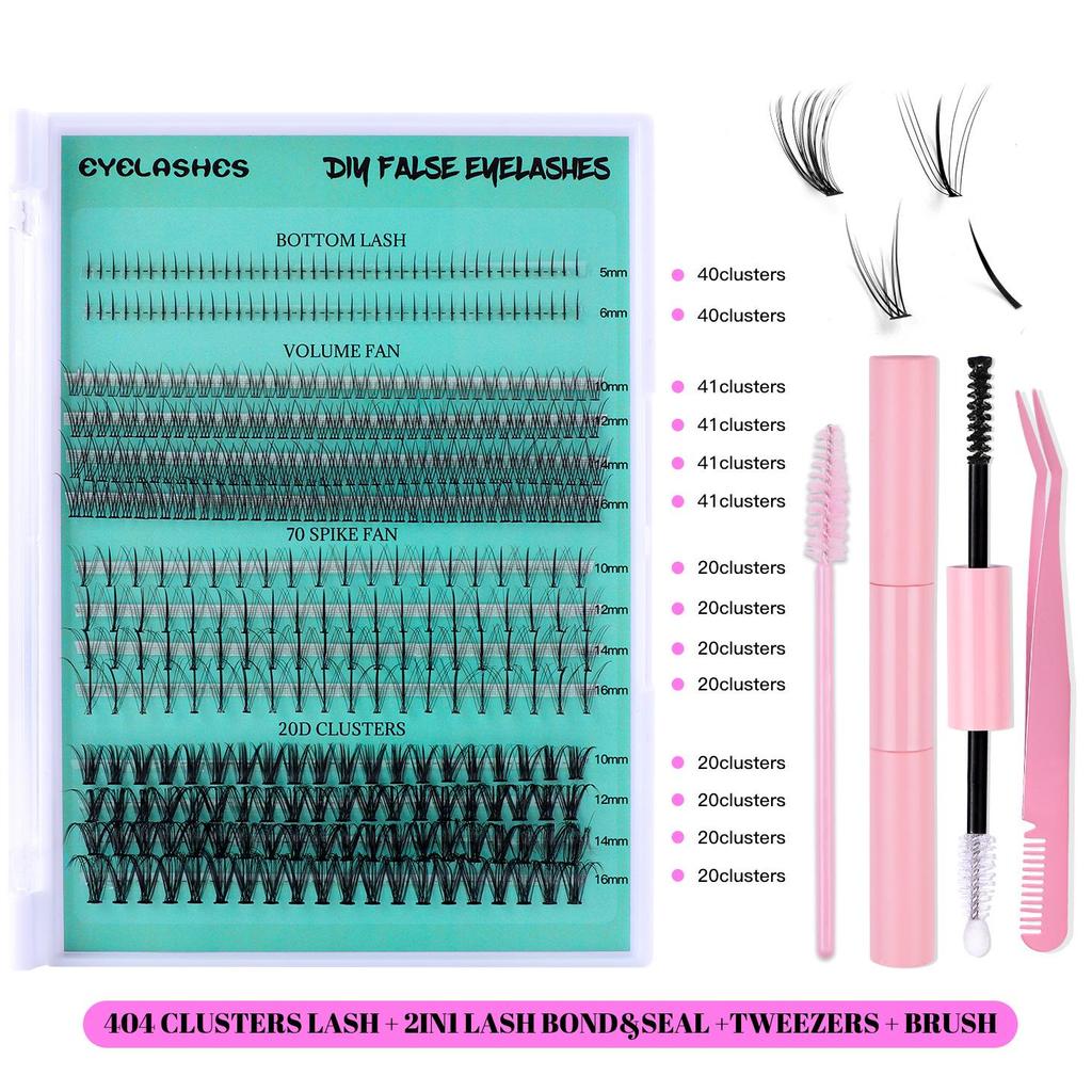 404 Clusters Large-Capacity Lower Eyelashes: DIY Mixed Small Devil Single Cluster False Lashes