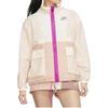 Nike Спортивная куртка свободного кроя с капюшоном в стиле колор-блок, женская куртка светло-слоновой кости, мерцающая, огненно-розовая DD2089-110