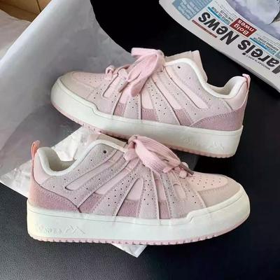 Розовые весенне-летние новые кеды на платформе niche bread shoes