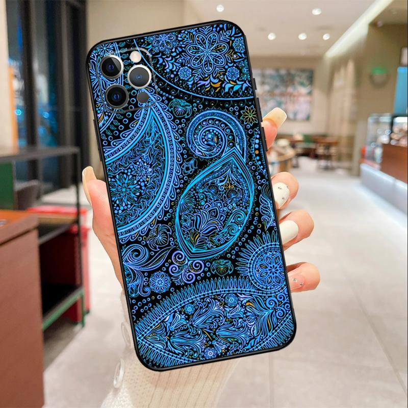 Чехол для телефона с узором пейсли для iPhone 17 16 15 14 13 11 12 Pro Max mini 16 Plus 16e 17 Air Защитный чехол