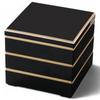 J-kitchens Лакированная коробка Джубако, 3 яруса, 5 дюймов, стиль Аракура, черная с золотой каймой, 15 см, смола, сделано в Японии